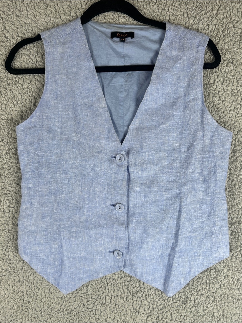 Quince 100% European Linen French Blue Oversized Vest Size XS